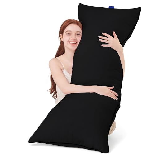YZ HOME Full Body Pillow Insert -Large Long Bed Pillow for Side Sleeper - color: Black