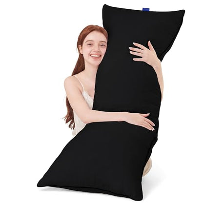 YZ HOME Full Body Pillow Insert -Large Long Bed Pillow for Side Sleeper - color: Black