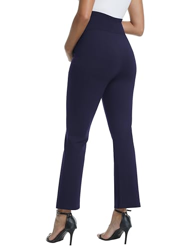 Maternity Pants Work Bootcut Dress Pants - color: Navy Blue, size: X-Large