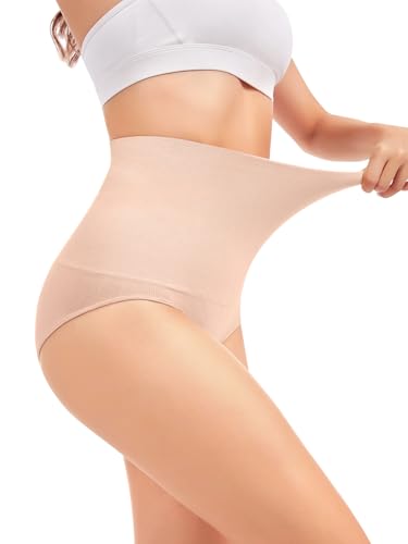 OVRUNS Tummy Control Shapewear Panties for Women High Waisted Compression Underwear C Section Postpartum Full Coverage Briefs - color: Nude, size: X-Large