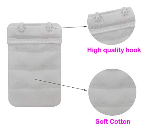 Tamlien Bra Extender 2 Hook/3 Hook/4 Hook/5 Hook, Soft and Comfortable Bra Extension - color: Bra Extender 2 Hooks-white