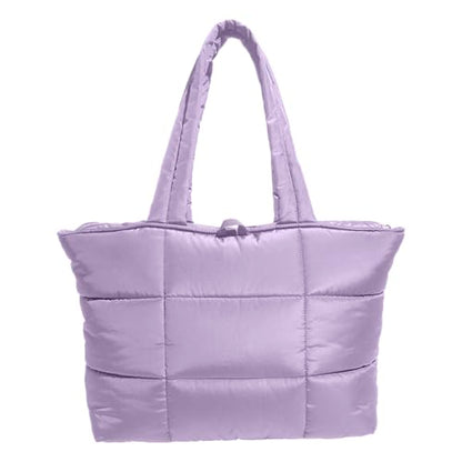 adidas Quilted Puffer Tote Bag - color: Powder Plum Purple/3