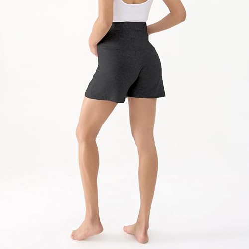 Viscose from Bamboo Maternity Summer Lounge Pajama Shorts - color: Dark Grey, size: Large