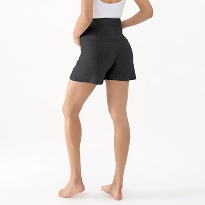 Viscose from Bamboo Maternity Summer Lounge Pajama Shorts - color: Dark Grey, size: Large
