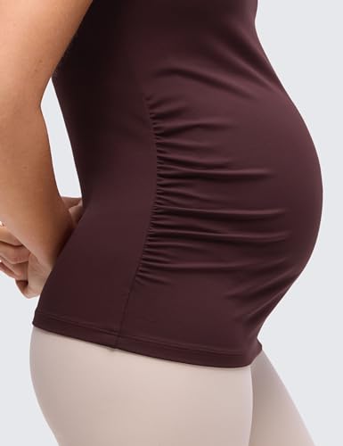 CRZ YOGA Maternity Nursing Tank Tops - color: Ripe Plum, size: Medium