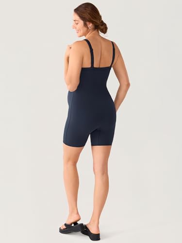 MOMANDA Maternity Bodysuit Shorts 5.5" - color: Twilight Blue, size: X-Small