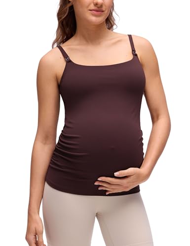 CRZ YOGA Maternity Nursing Tank Tops - color: Ripe Plum, size: X-Large