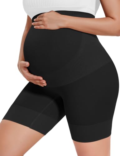 KIM S "Baby Shower Essential” Maternity Shapewear, Belly Support Underwear - color: B. Black, size: Small