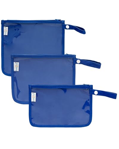 babygoal TSA Approved Blue Clear Travel Organizer Bags 3 Pack - color: Blue