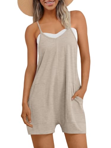 AUTOMET Womens Rompers Jumpsuits Overalls Summer Beach Cruise Outfits 2026 - color: Beigegrey, size: Large