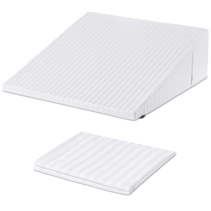 Precoco 100% Cotton Bed Wedge Pillow Cover Case 24x24x10 with Pockets - size: 24x24x10