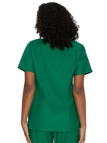 Scrub Tops for Woman, Mock Wrap Tops - color: Hunter Green, size: X-Small