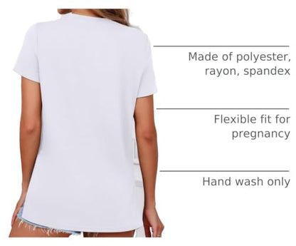 Ficerd 3 Pack Women's Maternity T Shirts - color: Black, White, Coffee, size: XX-Large