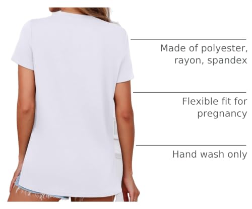 Ficerd 3 Pack Women's Maternity T Shirts - color: Black, White, Coffee, size: XX-Large
