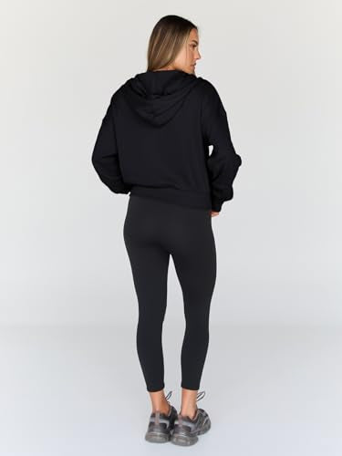 Trendy Queen Womens Zip Up Hoodies Cropped Jackets Fall Outfits 2026 - color: Black, size: X-Large