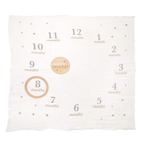 Pearhead Hello World Baby Milestone Blanket and Photo Prop