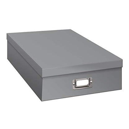 Jumbo Scrapbook Storage Box, Gray - color: Gray, size: 14.75 x 13 x 3.75 inch (Pack of 1)