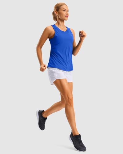 G Gradual Women's Workout Tops Open Back Athletic Tank Tops Running Shirts - color: Blue, size: Small