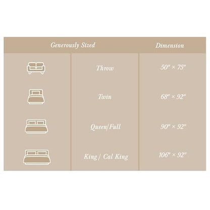 Threadmill Luxury 100% Cotton Queen Herringbone Blanket, Bright White - color: Bright White, size: Queen (90" x 92")
