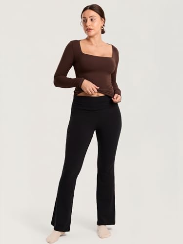 MOMANDA Cotton Maternity Foldover Pants 30.5" - color: Black, size: Large