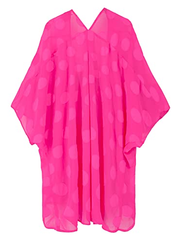 Moss Rose Women's Beach Kimono Coverup Sheer Chiffon Open Front Cover Ups - color: Rose Floral