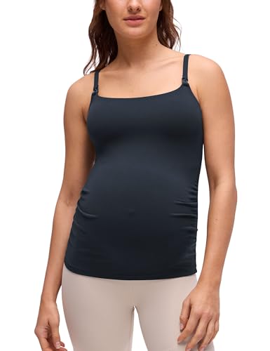 CRZ YOGA Maternity Nursing Tank Tops - color: True Navy, size: Small