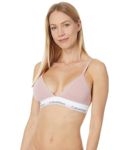 Calvin Klein Women's Modern Cotton Lightly Lined Triangle Wireless Bralette - color: Pink, size: Medium