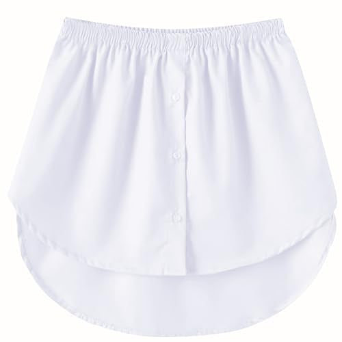 Girstunm Adjustable Shirts Extender Underskirt - color: White, size: Medium