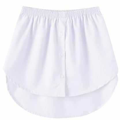 Girstunm Adjustable Shirts Extender Underskirt - color: White, size: Medium