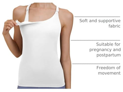Nursing Tank Top Scoop Neck Pregnancy Camisoles Tanks - color: White, size: Large