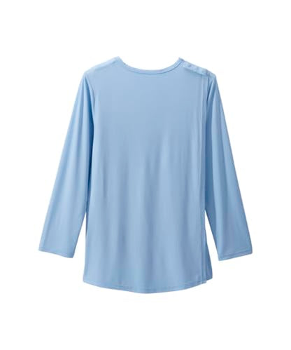 Silverts Women's Adaptive Open Back Long Sleeve Top, Assisted Dressing - color: Baby Blue, size: XX-Large