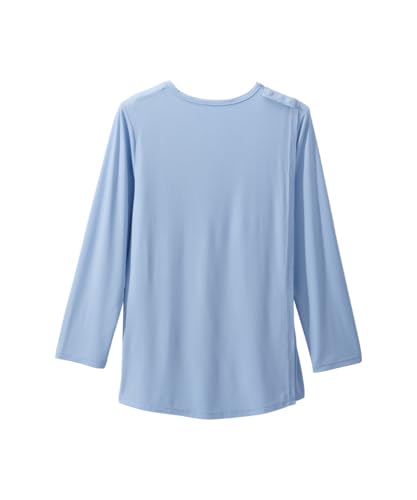 Silverts Women's Adaptive Open Back Long Sleeve Top, Assisted Dressing - color: Baby Blue, size: Large