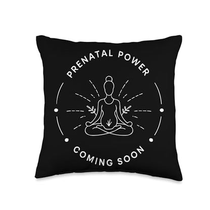 Prenatal Yoga Namaste Meditation Maternity Workout Pregnancy Throw Pillow - size: 16x16