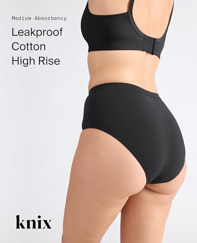 High Rise Leakproof Cotton by Knix - color: Black, size: Small