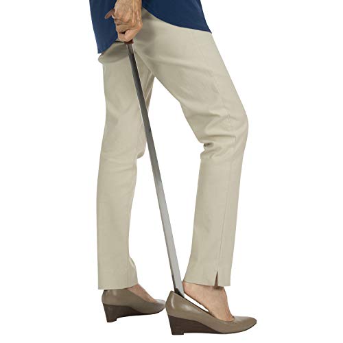Vive Extra Long Handled Shoe Horn (31.5 Inches)- Metal Shoehorn for Men - style: Silver (Pack of 1)