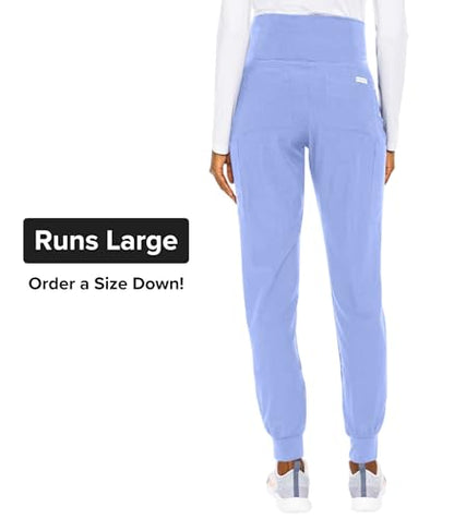 Med Couture Touch Maternity Jogger Scrub Pants for Women with 4 Pockets - color: Ciel, size: Medium Petite