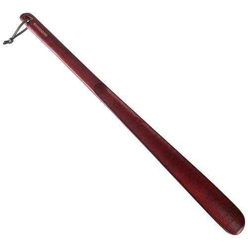 Brosisincorp Wooden Shoe Horn Long Handle 23.6" for Seniors Helper - color: Red Beech 1 Pack