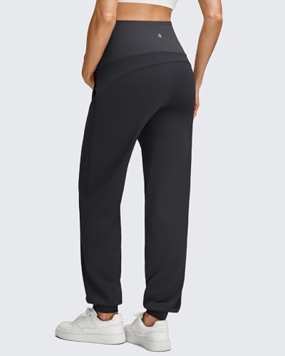 G4Free EverGoing Maternity Pants Over The Belly Pregnancy Joggers Workout - color: Black, size: XX-Large