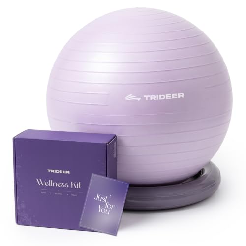 Trideer Exercise Ball Chair – Yoga Ball Chair for Office, Pregnancy & Home - color: Lavender, size: L(23-26inches/58-65cm)