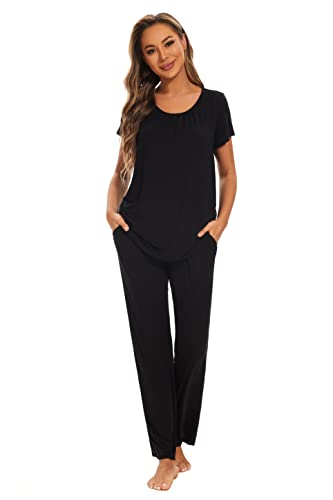 Smallshow Women's Maternity Nursing Pajamas - color: Black, size: X-Large