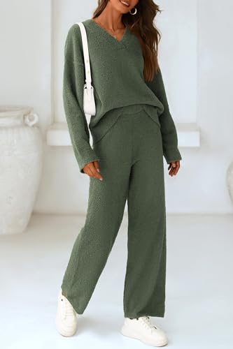 PRETTYGARDEN Lounge Sets for Women 2 Piece Pajama Set - color: Army Green, size: Medium