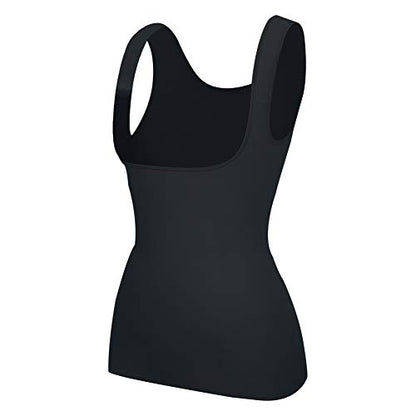 EUYZOU Women's Underbust Shapewear Tank Tops - Seamless Tummy Control Compression Camisole Tops Slimming Tank - color: Black, size: Medium