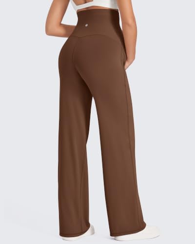 G4Free EverGoing Maternity Pants Over the Belly Pregnancy Work Trousers - color: Dark Coffee, size: Small