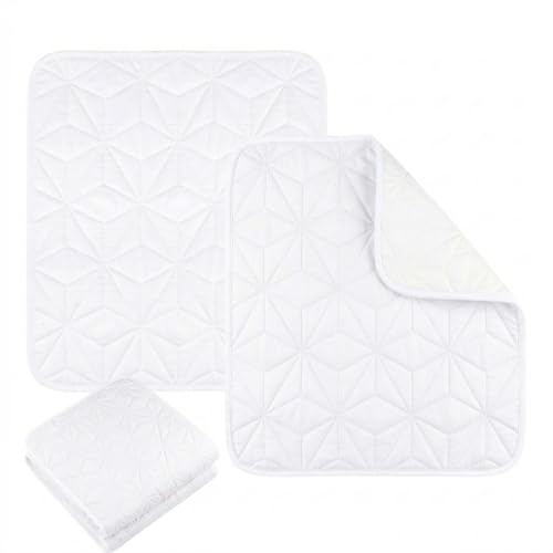 2 Pack Quilted Bed Pads Washable Waterproof 34x36 Inch White - color: White, size: 34"x36"