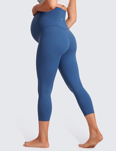 CRZ YOGA Maternity Capris Leggings 21" - color: Pitch Blue, size: Medium