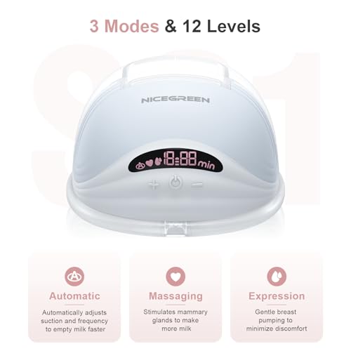 Wearable Breast Pump S21, Breast Pump Hands Free with Carrying Bag, Electric Portable Wearable Breastfeeding Pump with 3 Modes & 12 Levels, 24mm, 2 Pack Blue