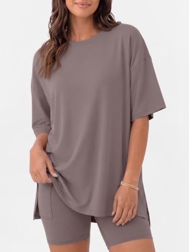 LILLUSORY Womens Lounge Sets 2 Piece Matching Pajamas Summer Outfit 2026 - color: Rose Taupe, size: Small
