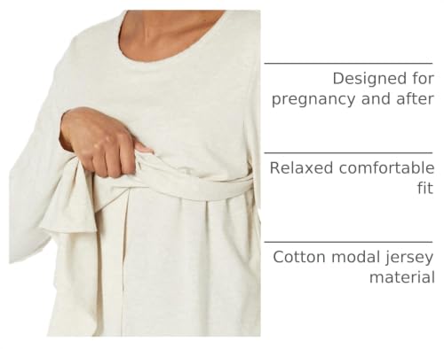 Amazon Essentials Women's Nursing T-Shirt for Breastfeeding, Maternity Clothes - color: Oatmeal Heather, size: Medium