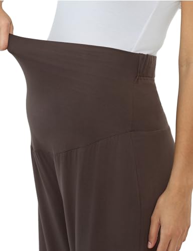 Joyaria Bamboo Viscose Maternity Pajamas Pants Over Belly - color: Chocolate, size: Small