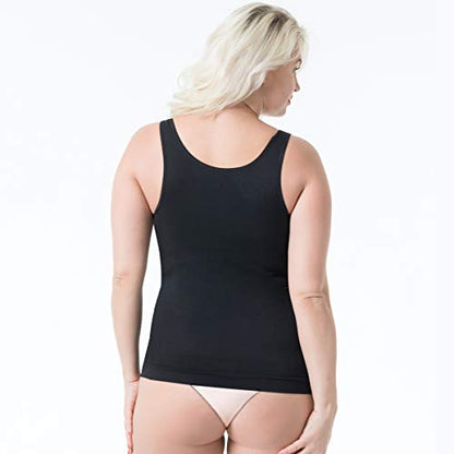 EUYZOU Women's Underbust Shapewear Tank Tops - Seamless Tummy Control Compression Camisole Tops Slimming Tank - color: Black, size: 3X-Large